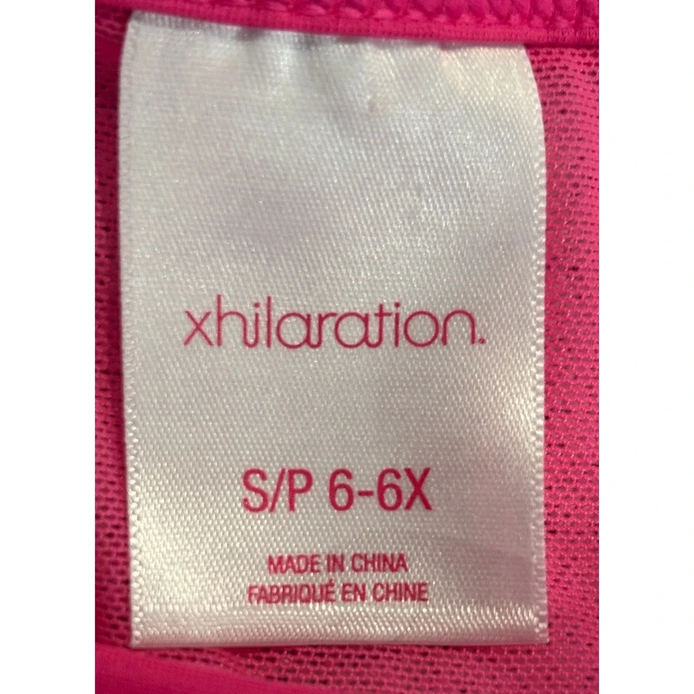 Xhilaration Girls Hot Pink Mesh Tiered Ruffle Swim Skirt Cover Up Size S 6-6X‎